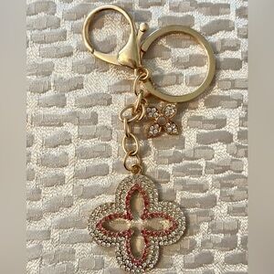 NEW Elegant Gold and Crystal Keychain